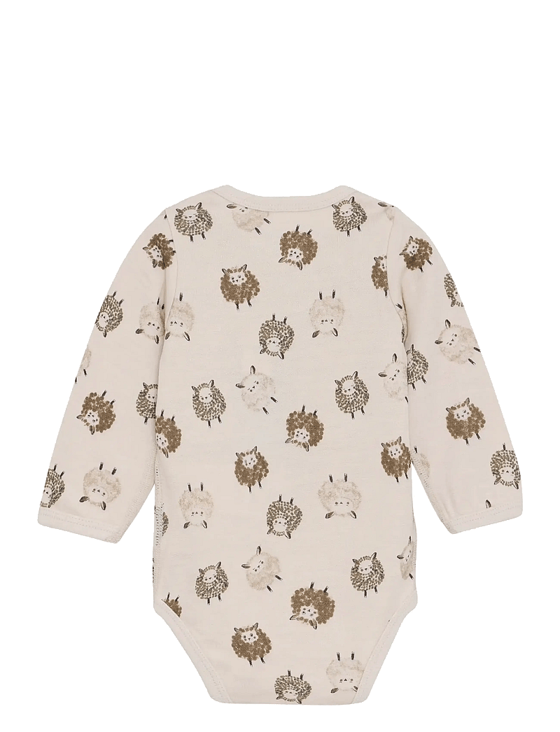 CeLaVi - Body LS - AOP - uldundertøj baby - savannah tan - 1