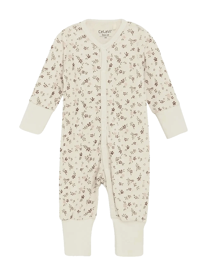 CeLaVi - Jumpsuit LS - AOP - aluskerrastot vauvoille - marron - 0