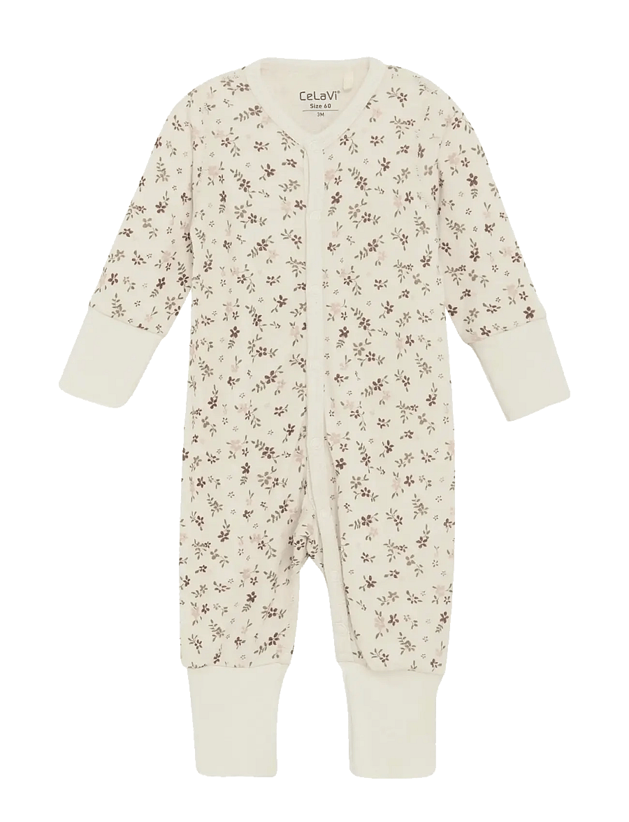 CeLaVi - Jumpsuit LS - AOP - aluskerrastot vauvoille - marron - 0