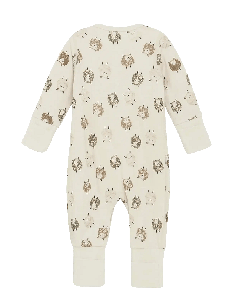 CeLaVi - Jumpsuit LS - AOP - uldundertøj baby - savannah tan - 1