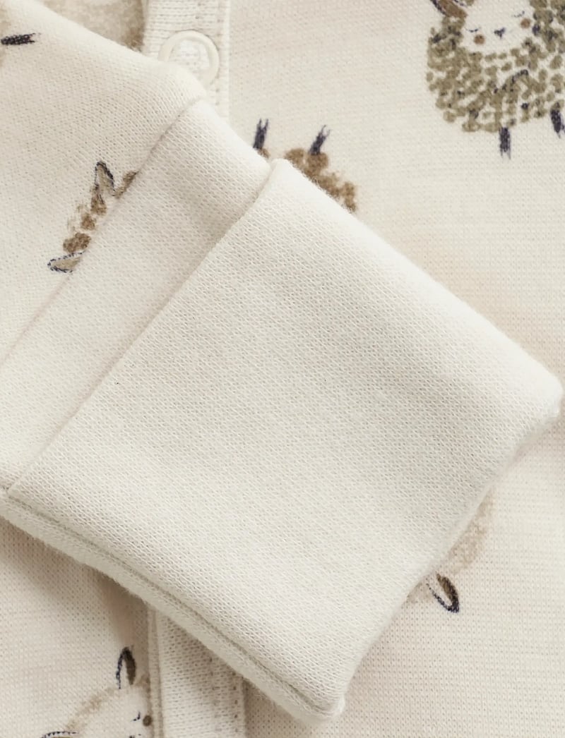 CeLaVi - Jumpsuit LS - AOP - uldundertøj baby - savannah tan - 2