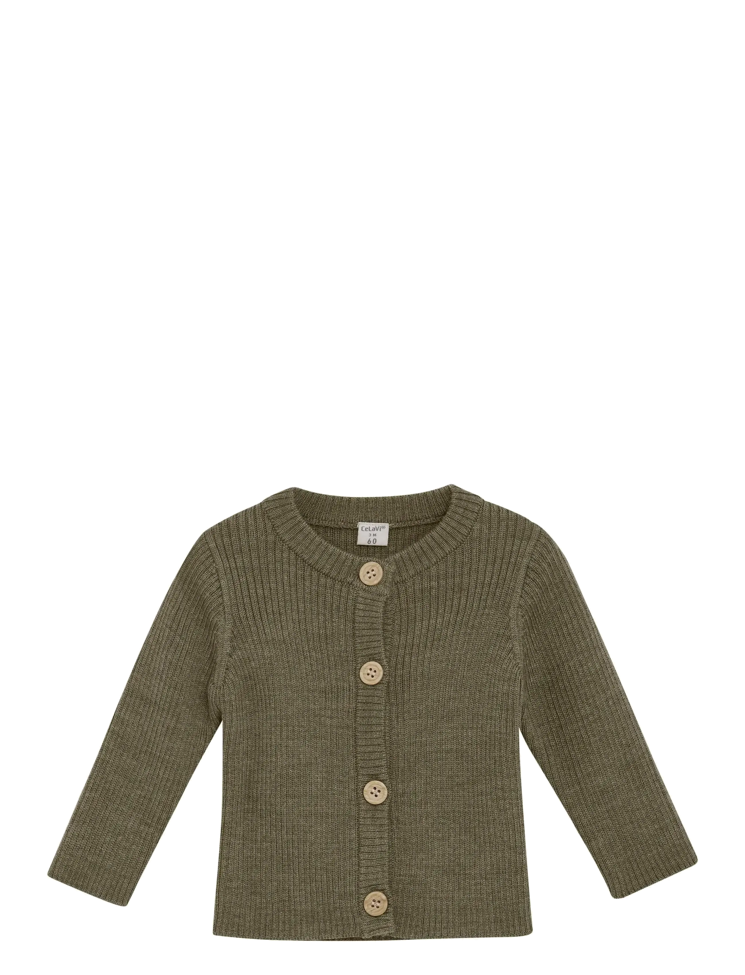 CeLaVi Cardigan - Knitted - Strik - DUSKY GREEN / khaki/green