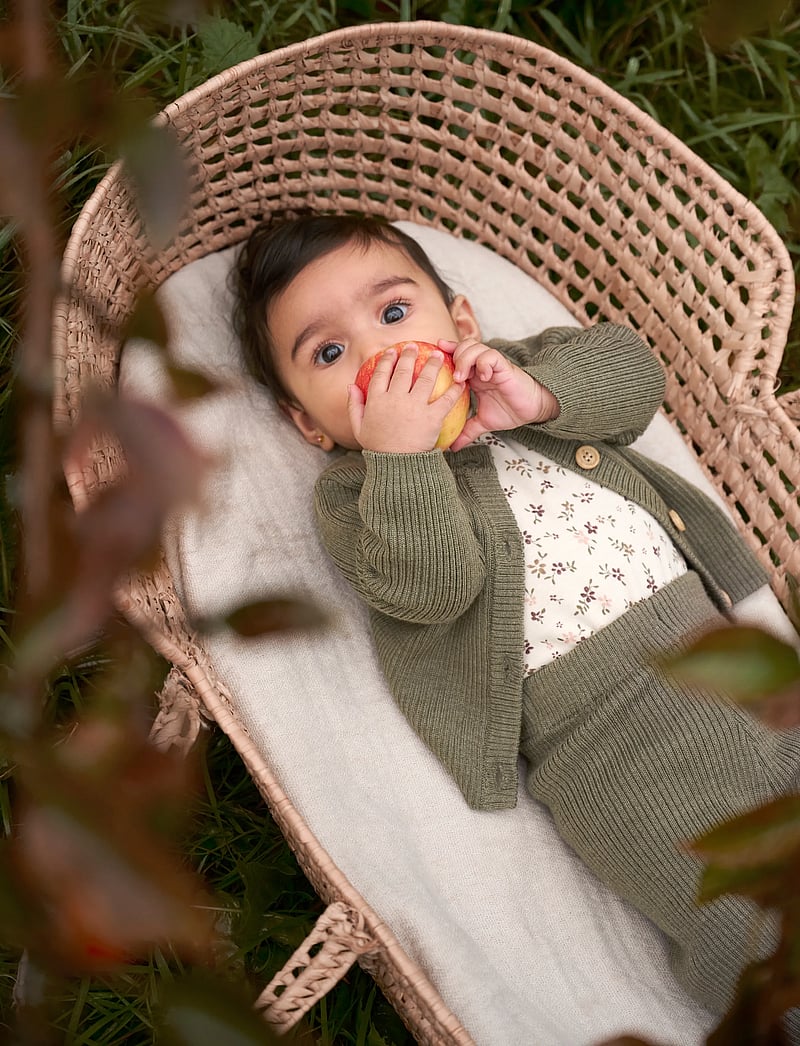 CeLaVi - Leggings - Knitted - alusriided beebidele - dusky green - 0