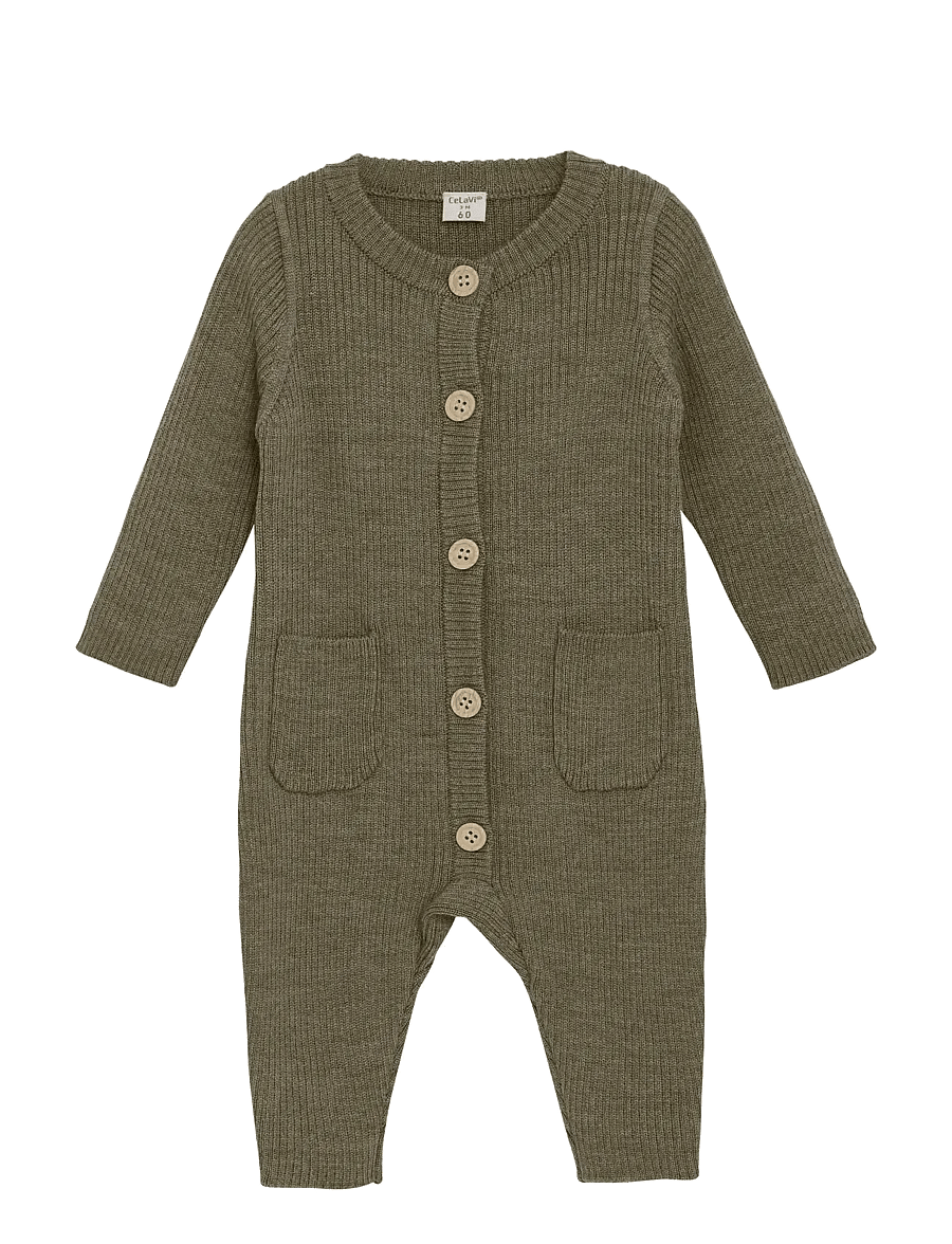CeLaVi - Jumpsuit - Knitted - funkionsunterwäsche - baby - dusky green - 0
