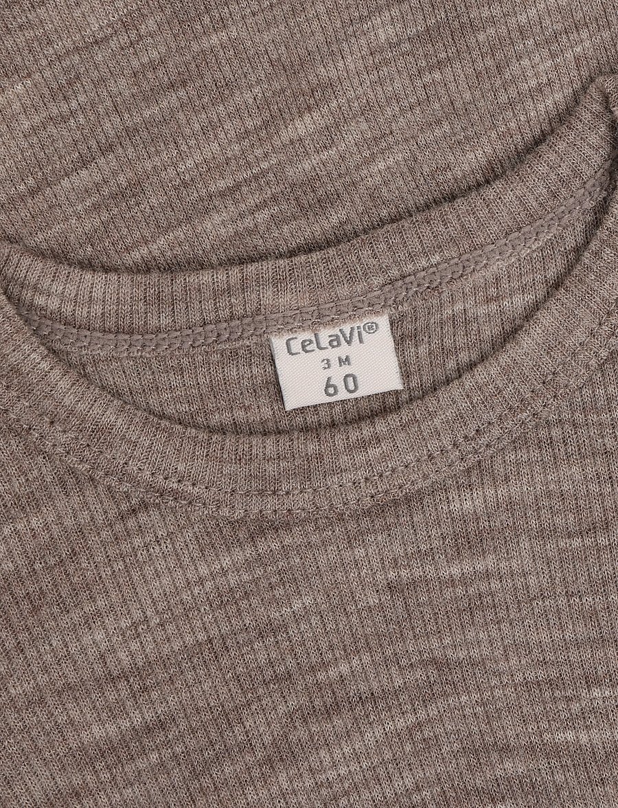 CeLaVi - Body LS - SOLID - base layer baby - walnut melange - 2