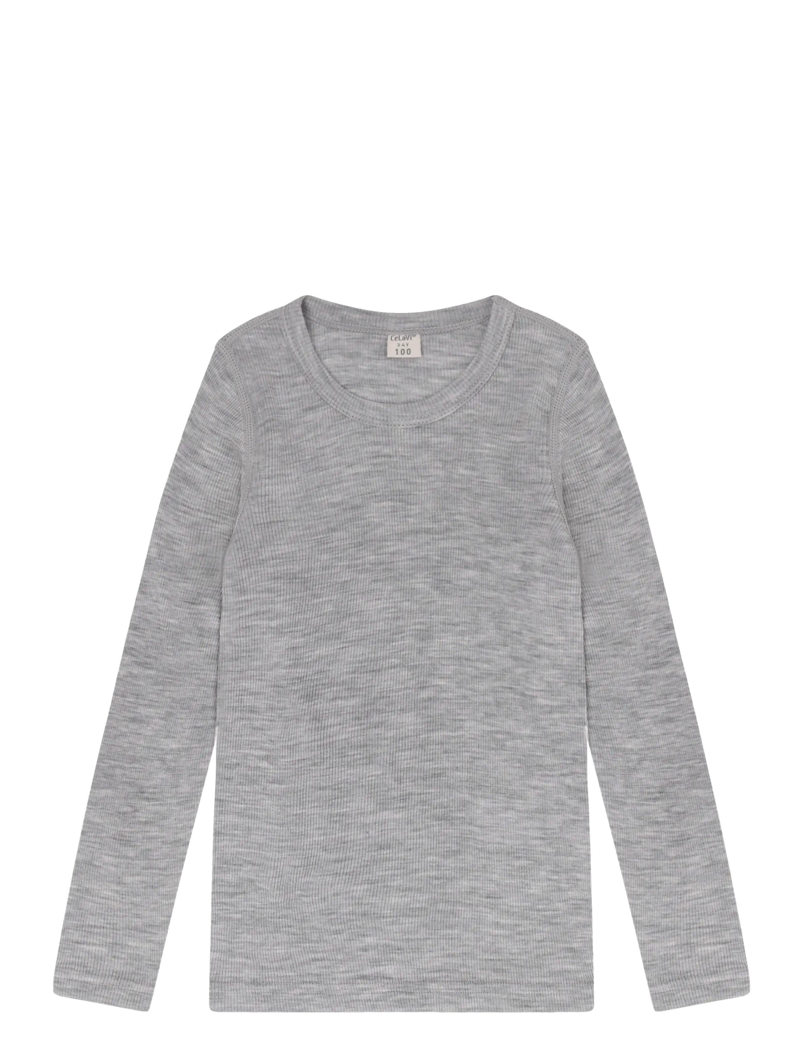 CeLaVi Blouse LS - SOLID - Wollkleidung - ALLOY MELANGE / grey
