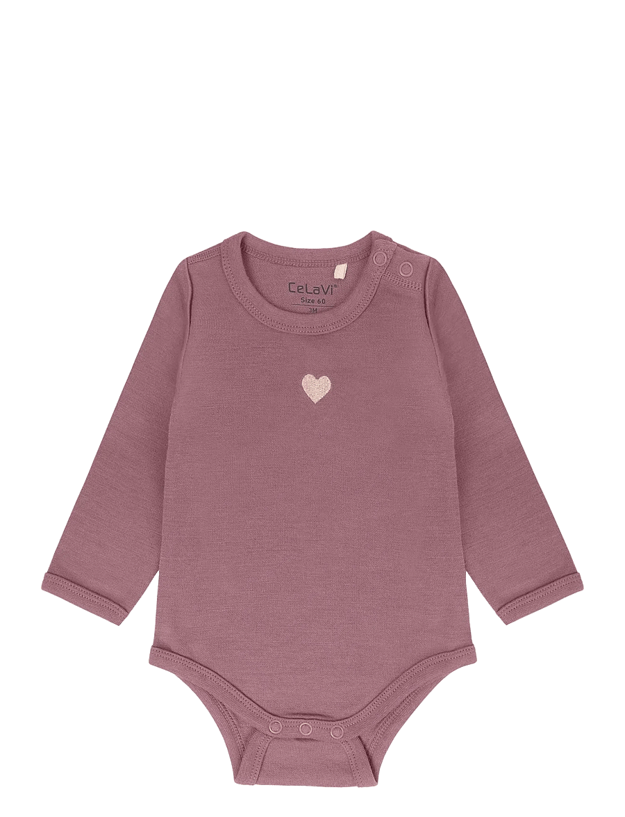 CeLaVi - Body LS - Solid - base layer baby - grape shake melange - 0