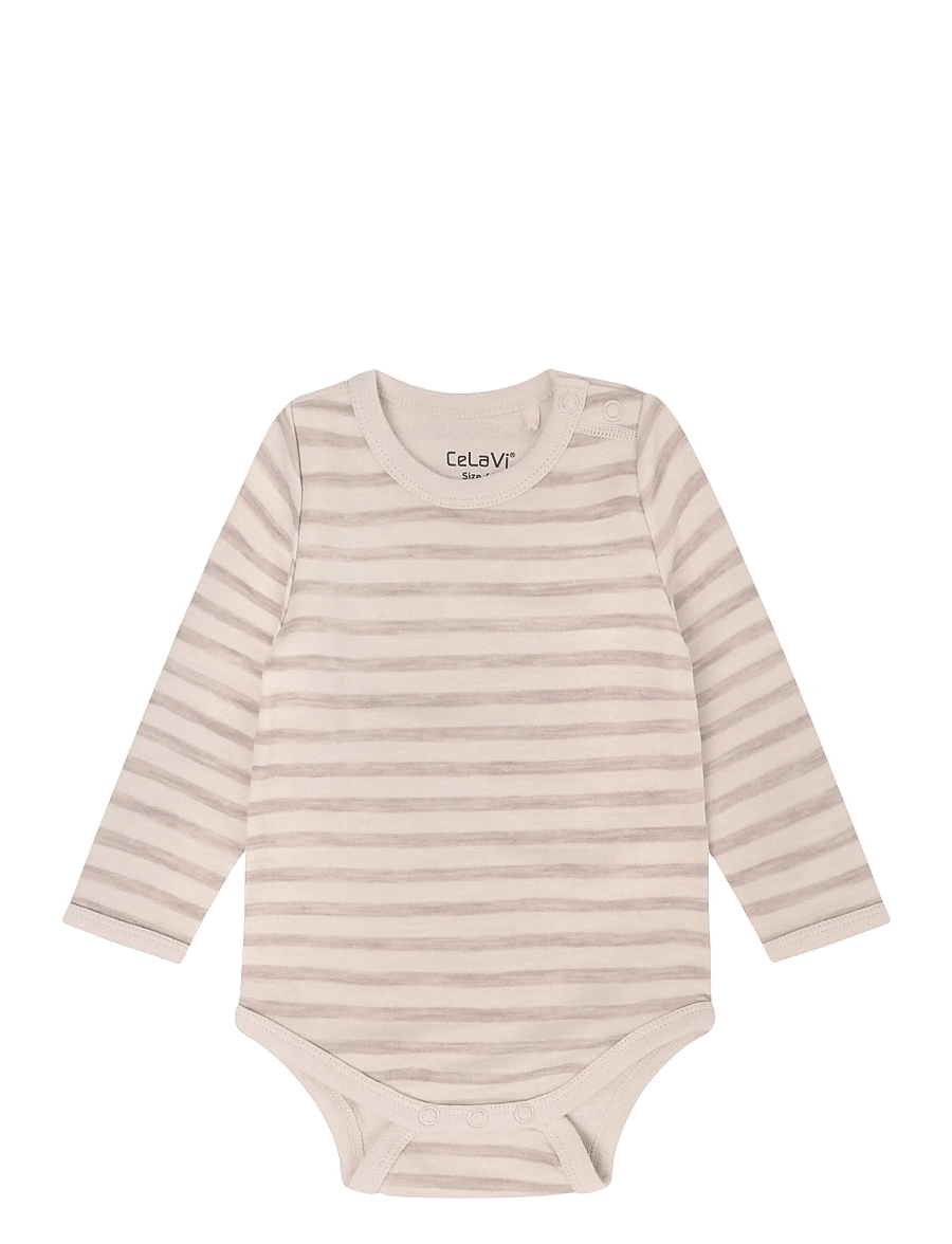 CeLaVi - Body LS - YD Stripe - beebi alusriided - mocha meringue - 0