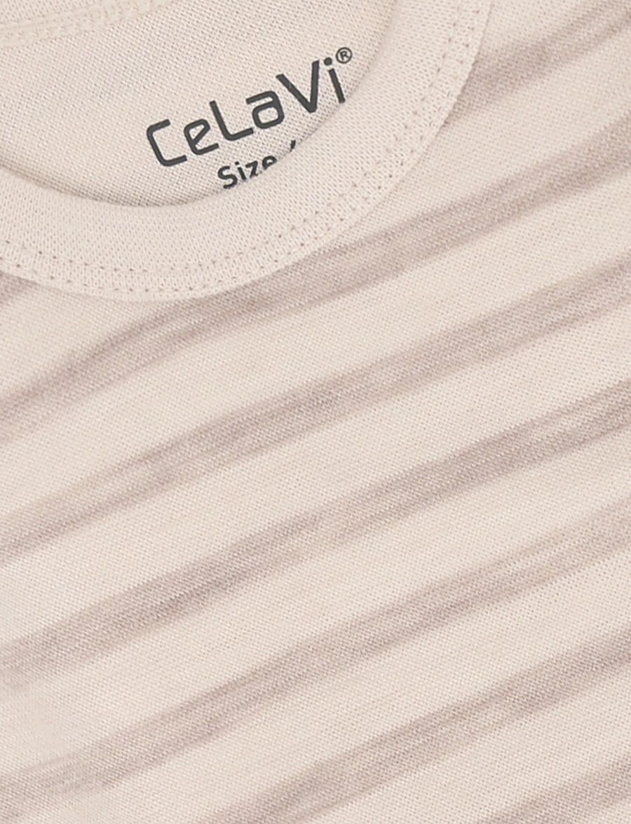 CeLaVi - Body LS - YD Stripe - beebi alusriided - mocha meringue - 2