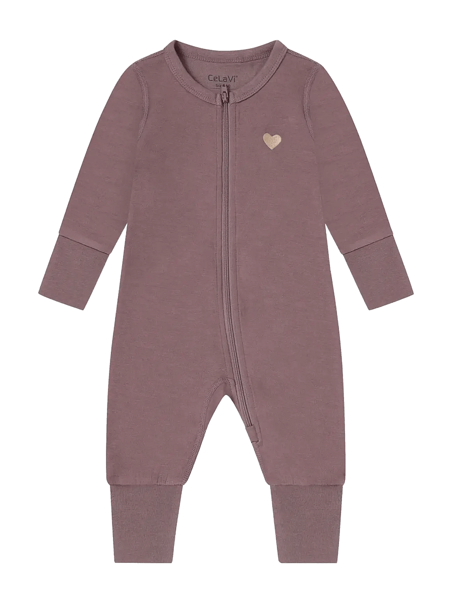 CeLaVi - Jumpsuit LS - SOLID - funkionsunterwäsche - baby - grape shake melange - 1