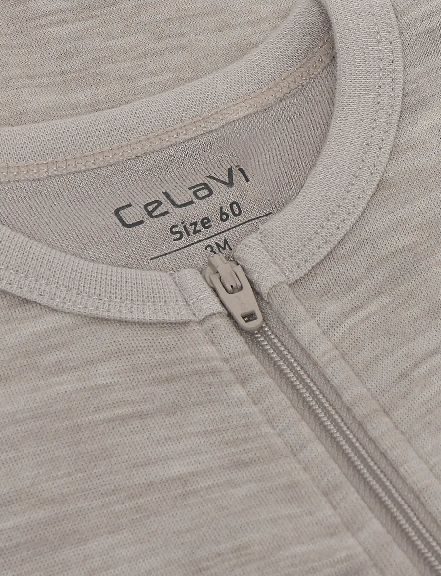 CeLaVi - Jumpsuit LS - SOLID - funkionsunterwäsche - baby - mocha meringue melange - 2