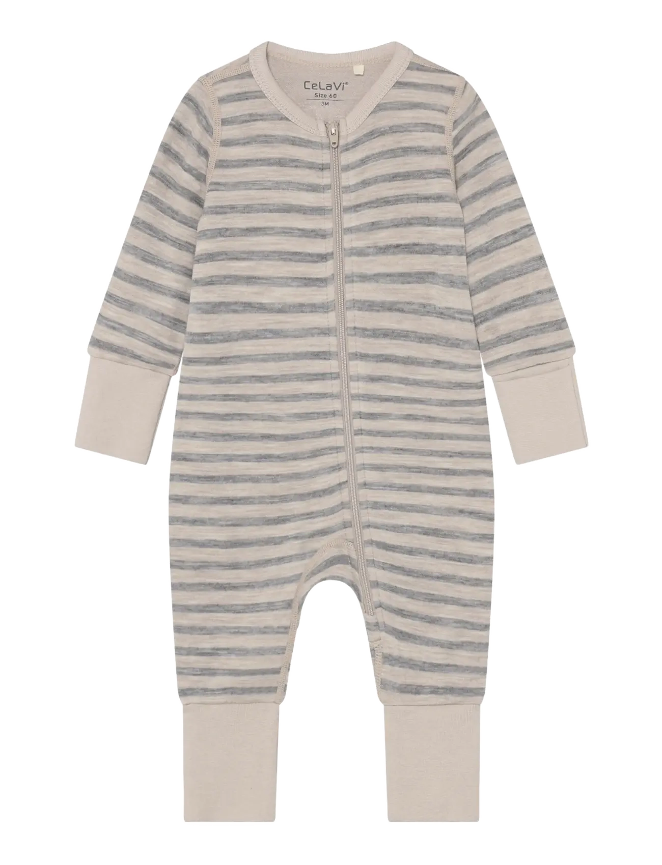 CeLaVi Jumpsuit LS - YD Stripe - Beebiriided - QUIET SHADE / beige