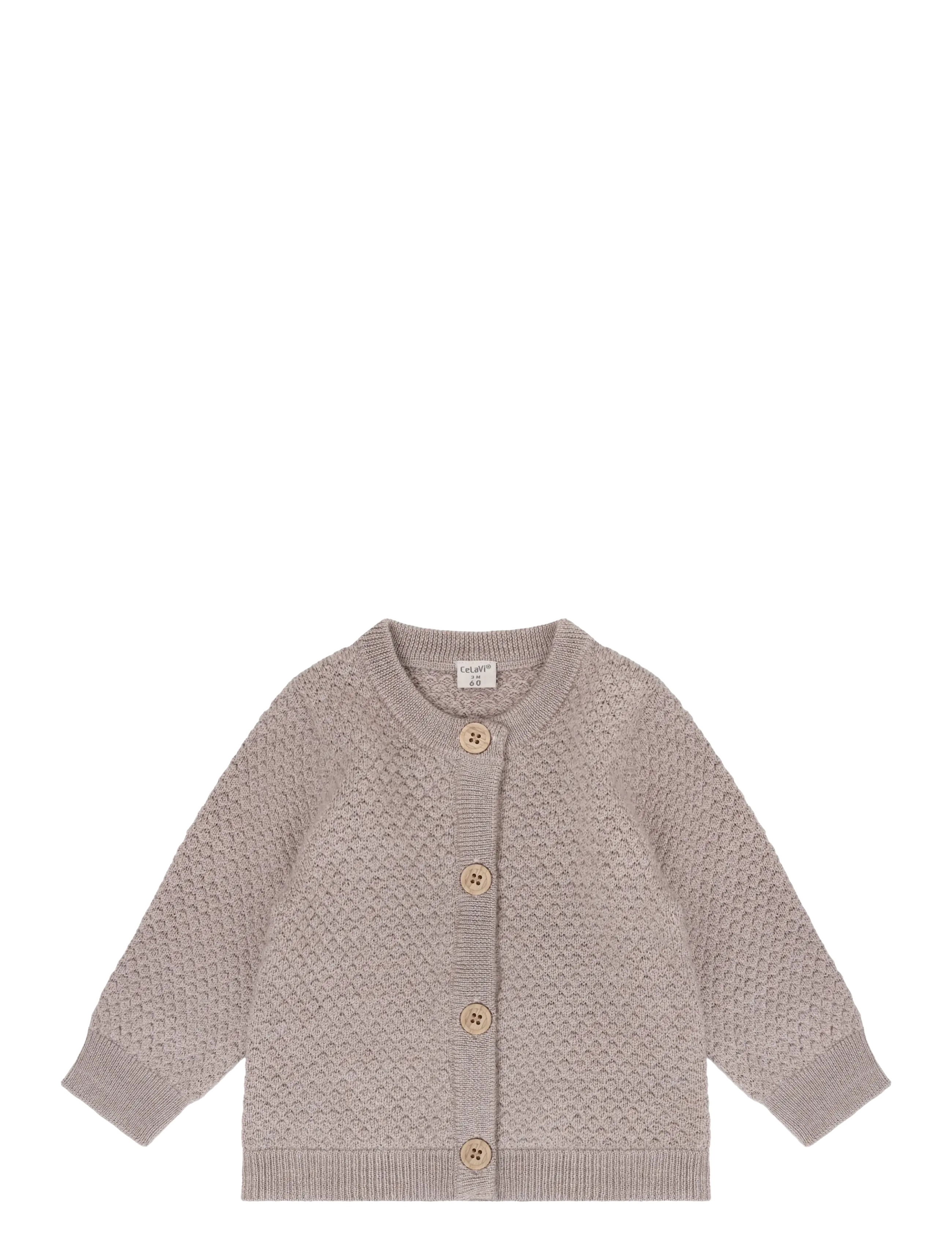 CeLaVi Cardigan - Knitted - Beebiriided - MOCHA MERINGUE MELANGE / brown