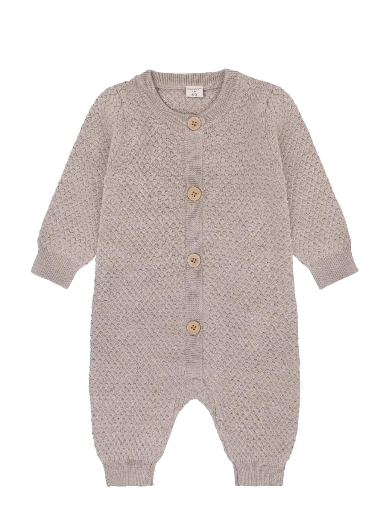 CeLaVi Jumpsuit - Knitted - Bodysuits - MOCHA MERINGUE MELANGE / beige