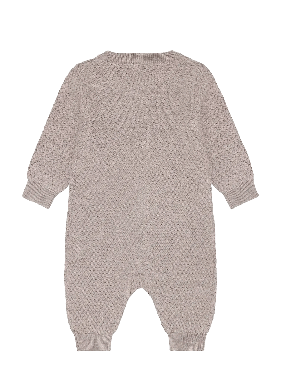 CeLaVi - Jumpsuit - Knitted - baselayer til baby - mocha meringue melange - 1