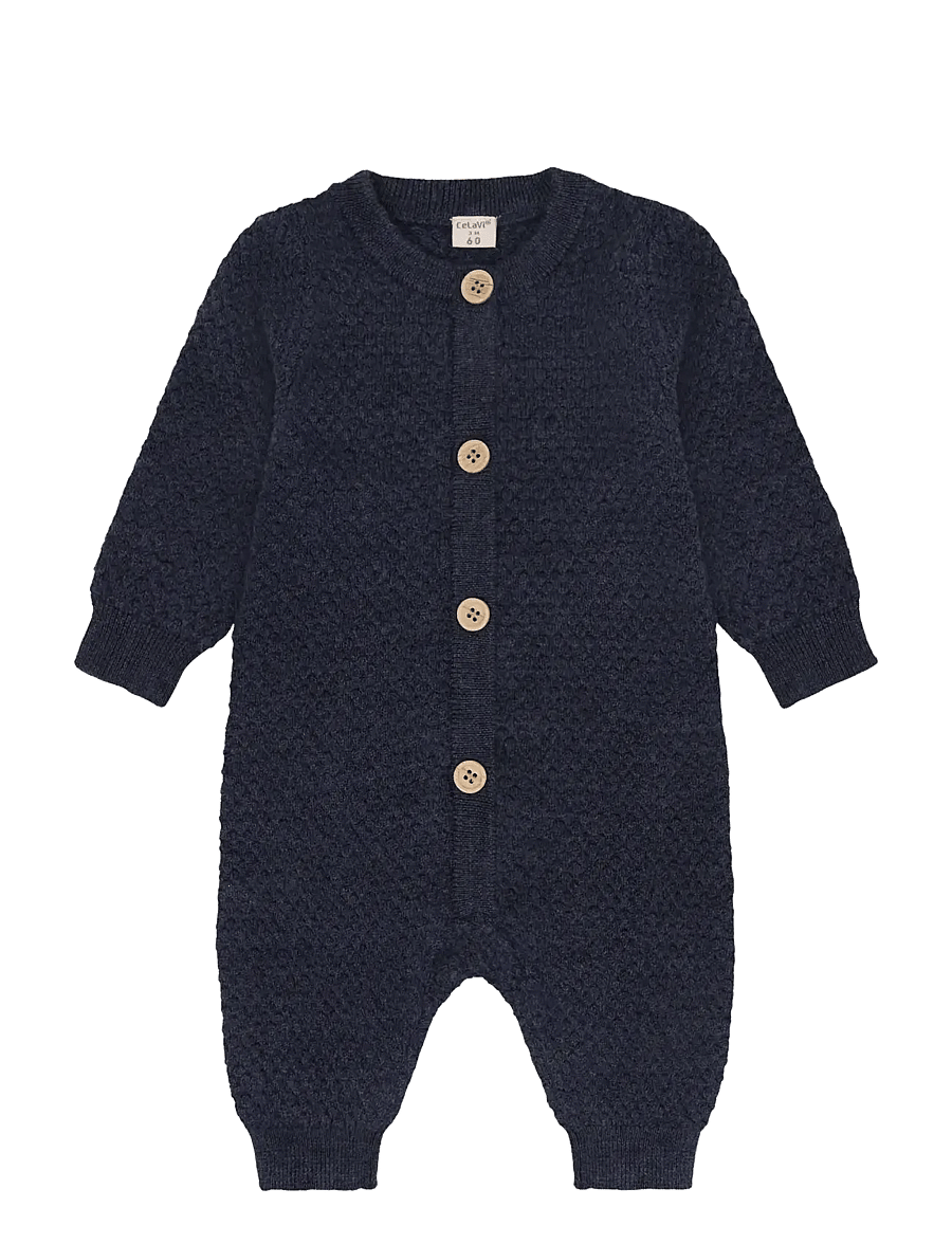 CeLaVi - Jumpsuit - Knitted - funkionsunterwäsche - baby - ombre blue melange - 0
