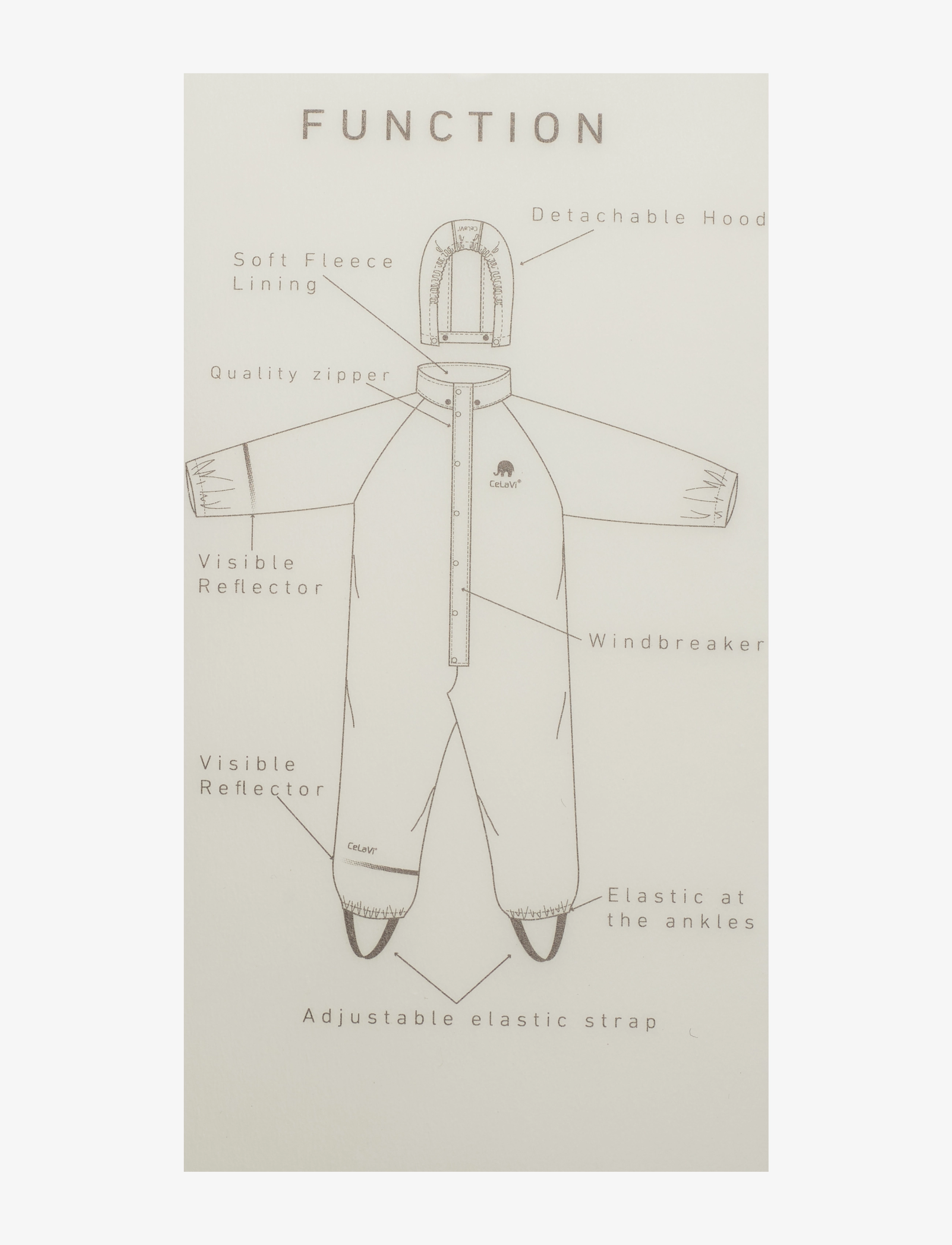 CeLaVi - Rainwear suit -Solid PU - rainwear coveralls - burlwood - 2
