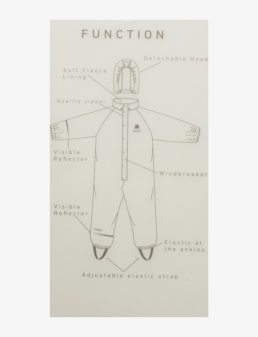 CeLaVi - Rainwear suit -Solid PU - rainwear coveralls - burlwood - 2