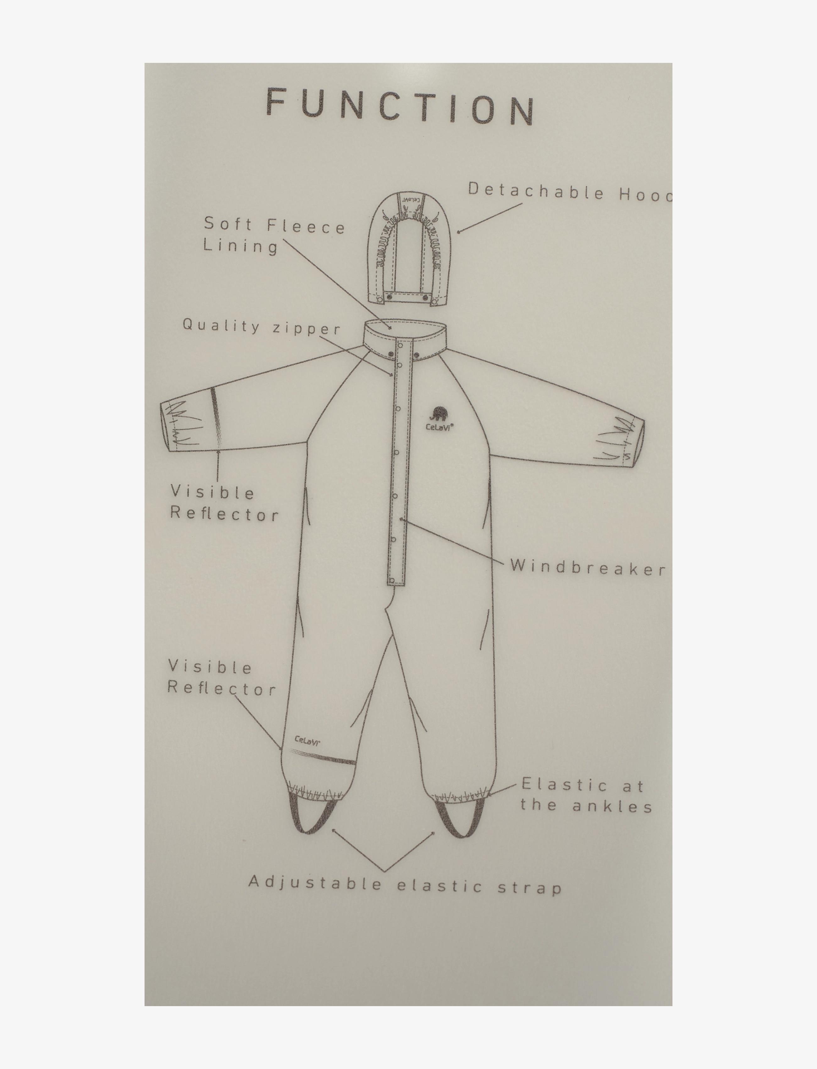 CeLaVi - Rainwear suit -Solid PU - kurahaalarit - khaki - 2
