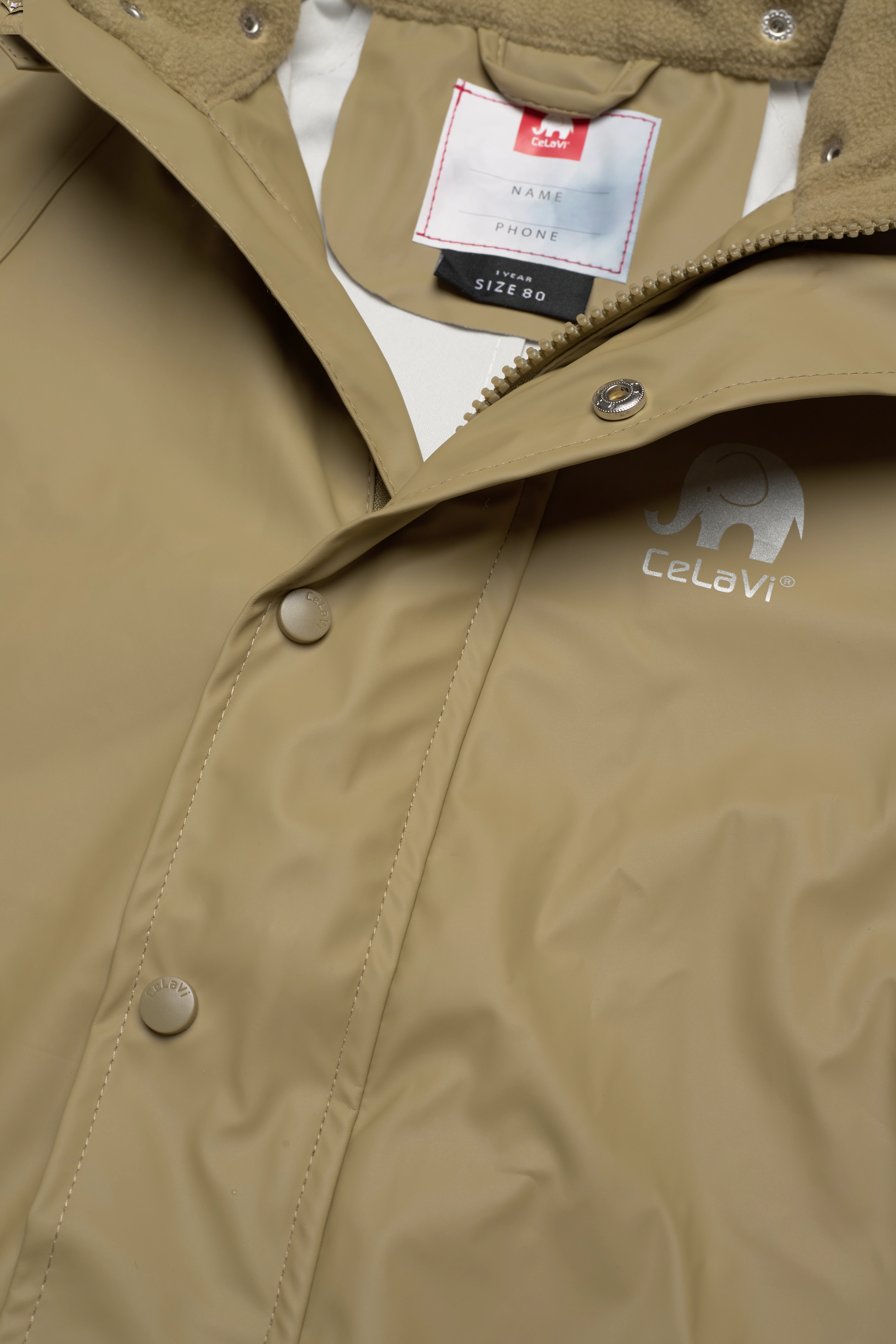 CeLaVi - Rainwear suit -Solid PU - kurahaalarit - khaki - 4