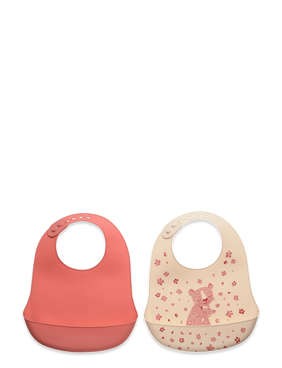 CeLaVi - Silicon Bib (2-pack) - Ärmlösa haklappar - brandied apricot - 0