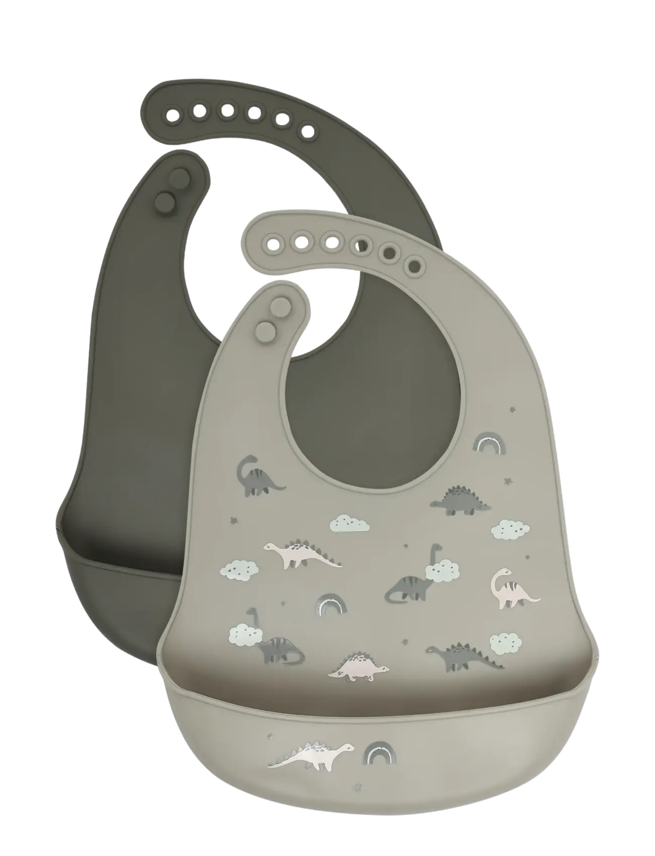 CeLaVi Silicon Bib (2-Pack), Børn, Silikone Hagesmæk, Kakigrøn, Str: ONE SIZE