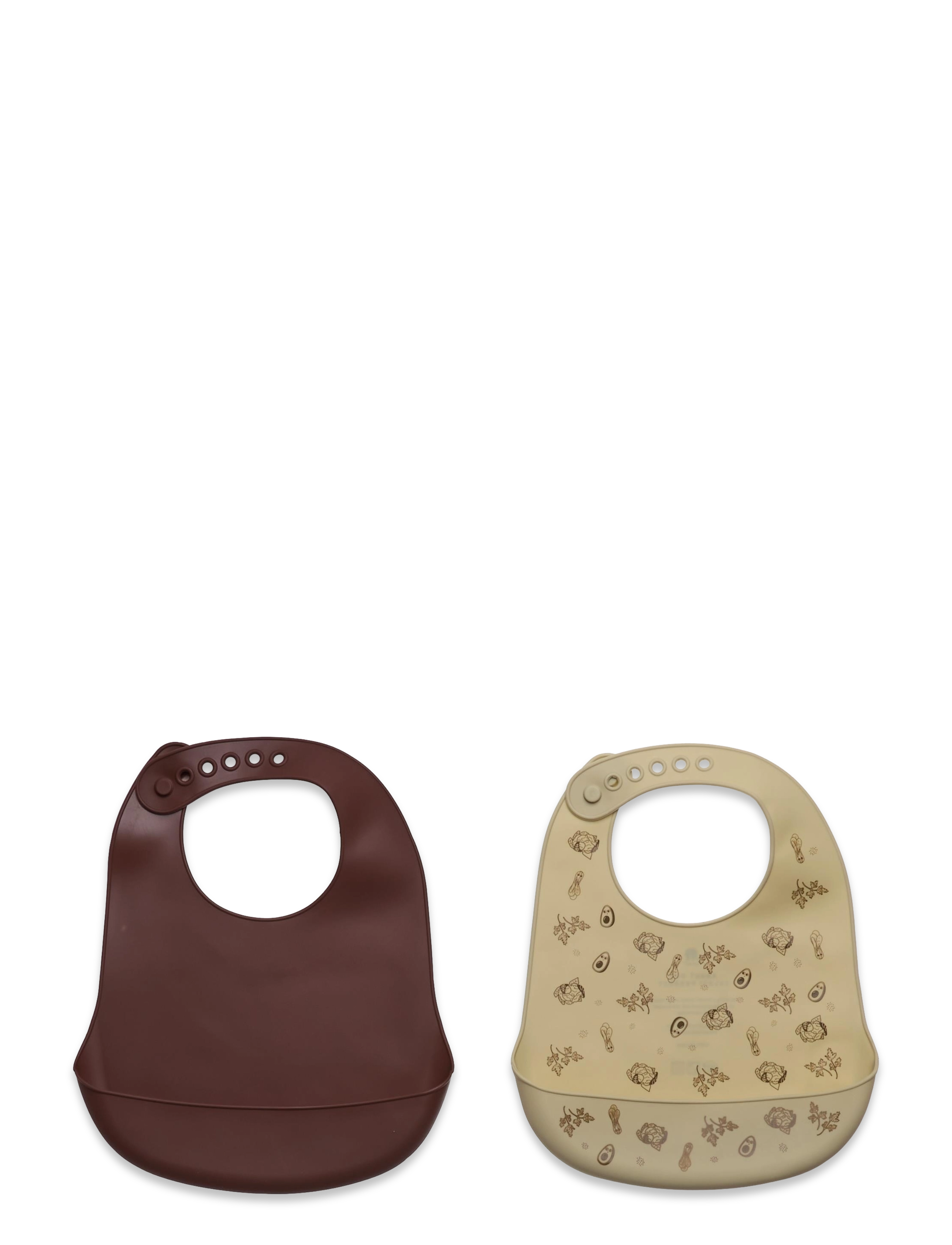 CeLaVi Silicon Bib (2-Pack), Børn, Silikone Hagesmæk, Brun, Str: ONE SIZE