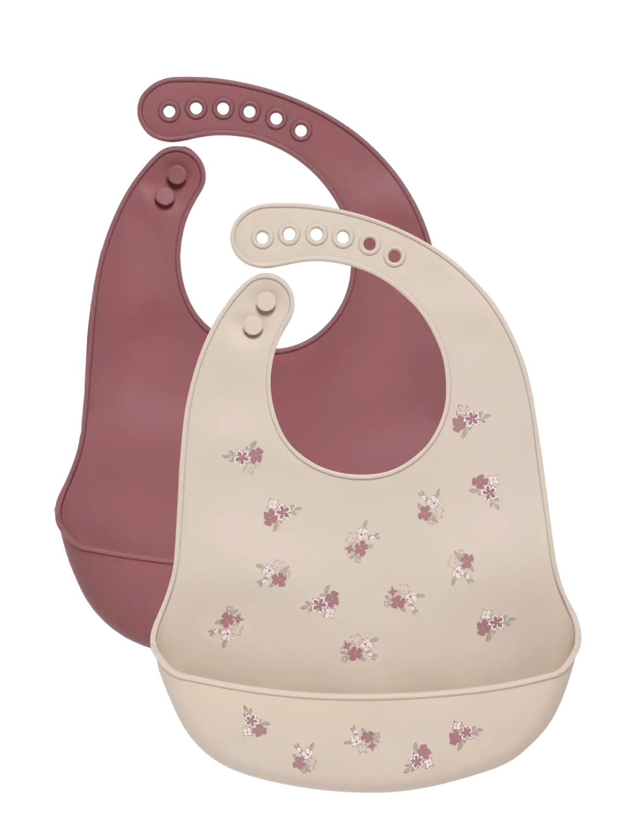 CeLaVi Silicon Bib (2-Pack), Børn, Silikone Hagesmæk, Pink, Str: ONE SIZE