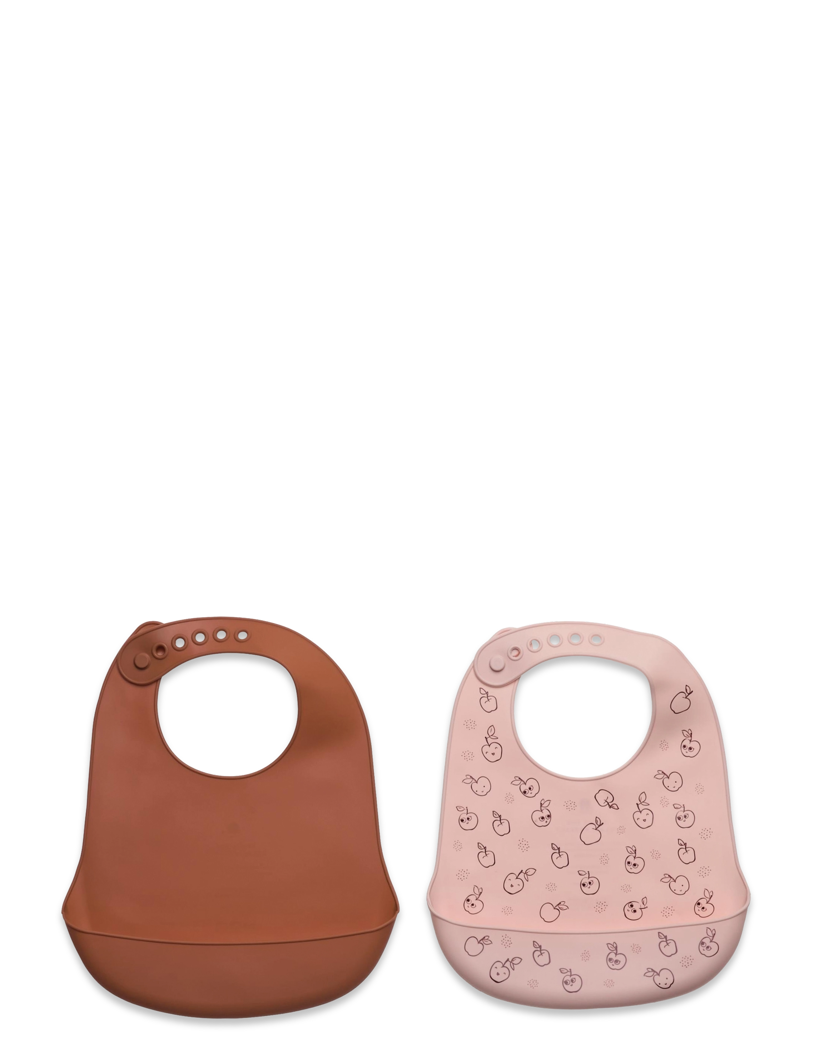 CeLaVi Silicon Bib (2-Pack), Børn, Silikone Hagesmæk, Brun, Str: ONE SIZE
