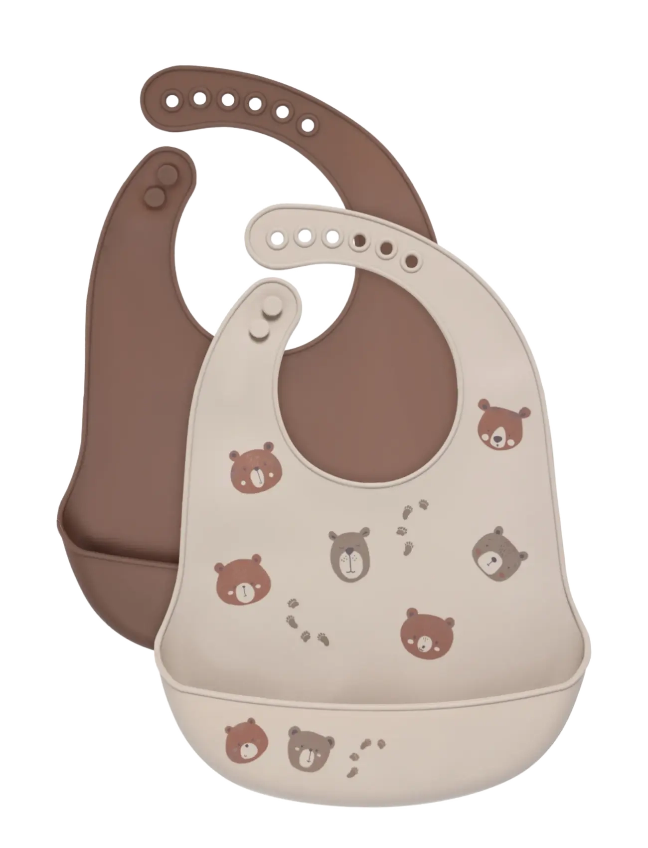 CeLaVi Silicon Bib (2-Pack), Børn, Silikone Hagesmæk, Beige, Str: ONE SIZE