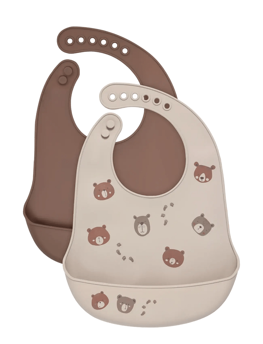 CeLaVi - Silicon Bib (2-pack) - Ärmellose lätzchen - silver lining - 0