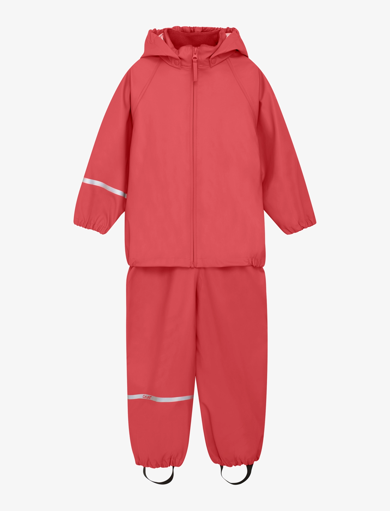 CeLaVi Basic Rainwear Set -Recycle Pu, 100, Rainwear, Rot - Sets, Kinder