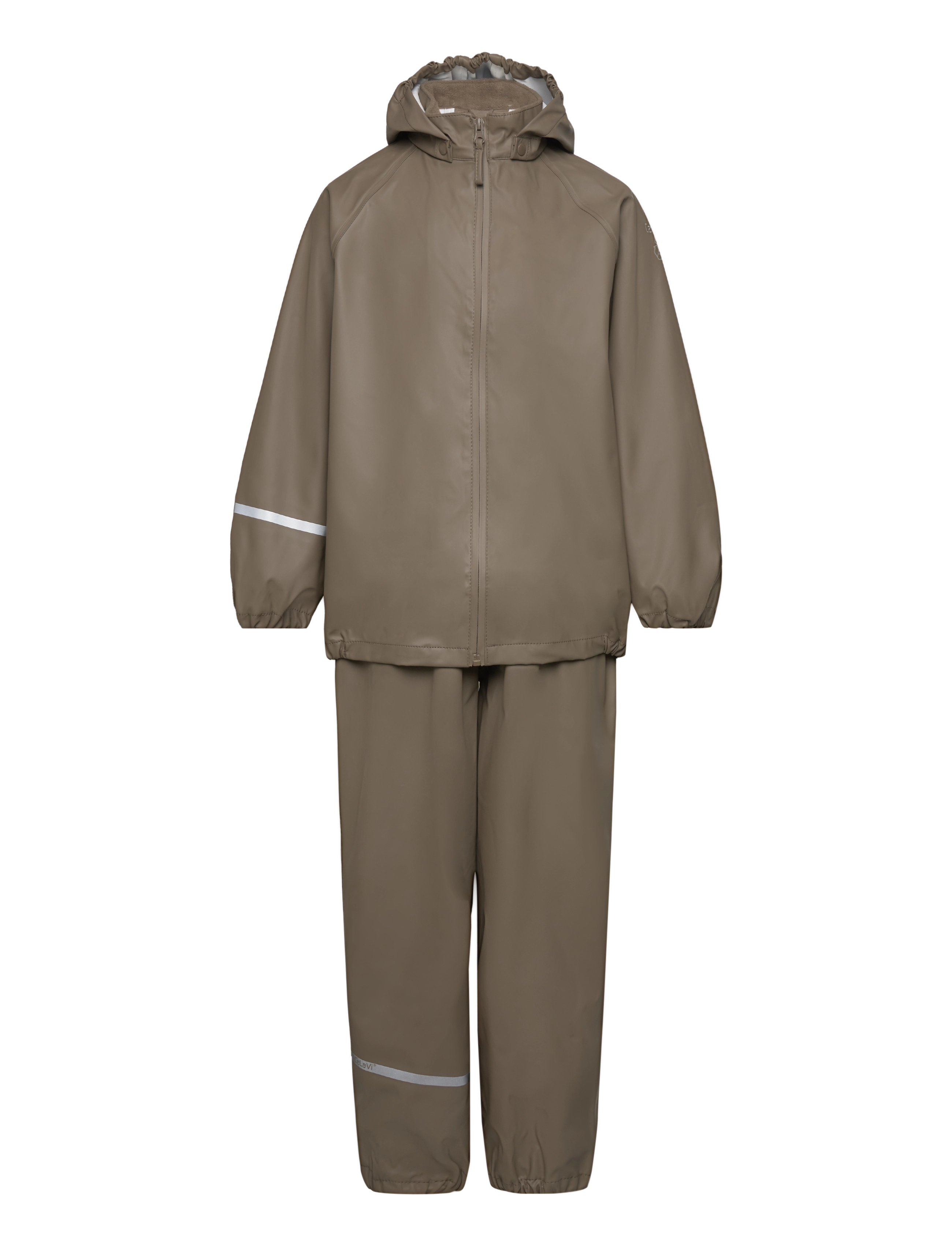 CeLaVi Basic Rainwear Set -Recycle Pu, 110, Brown, Regntøj > Regntøjssæt, Børn