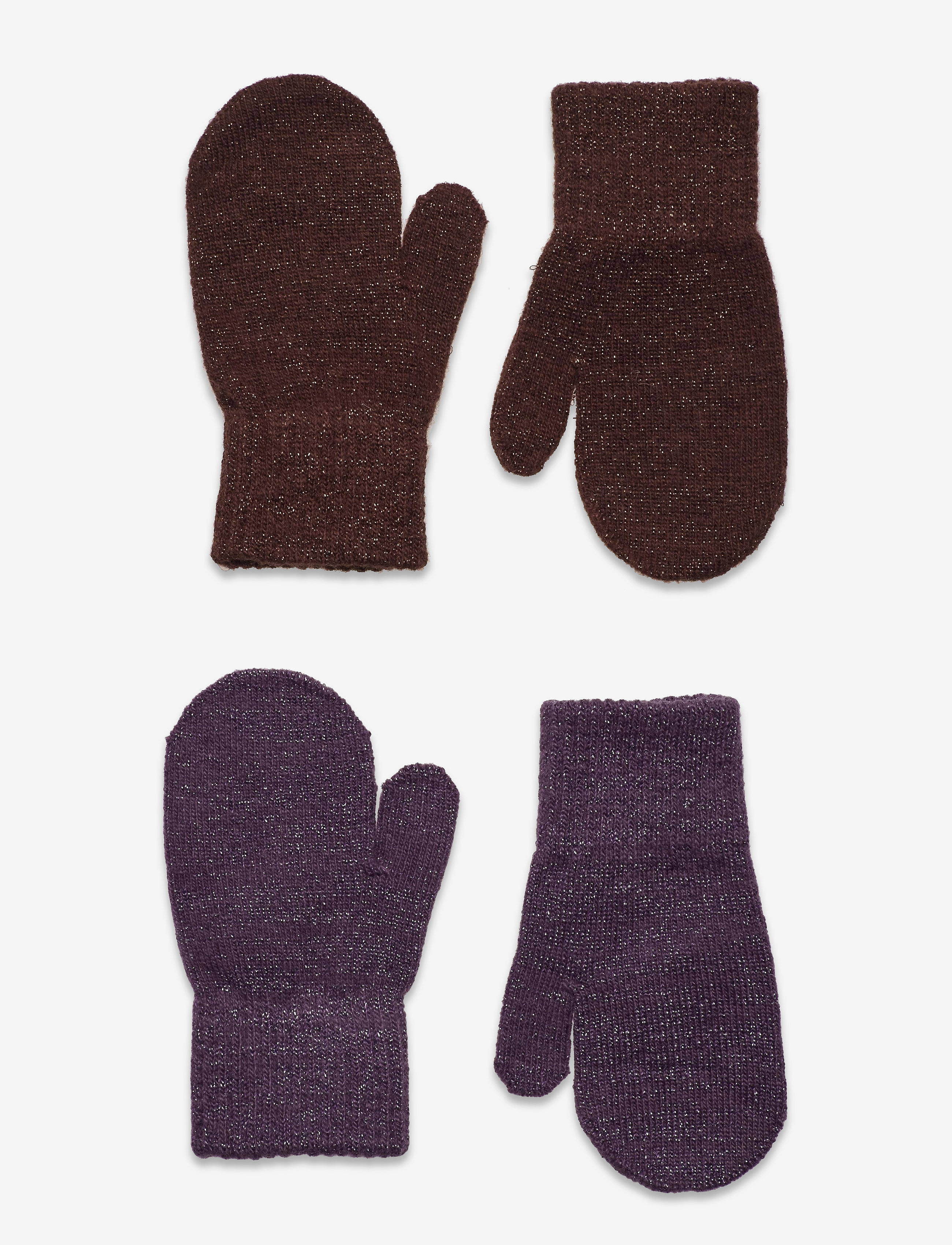 CeLaVi Magic Glitter Mittens 2-Pack, 80-92, Gloves & Mittens, Braun - Kinder