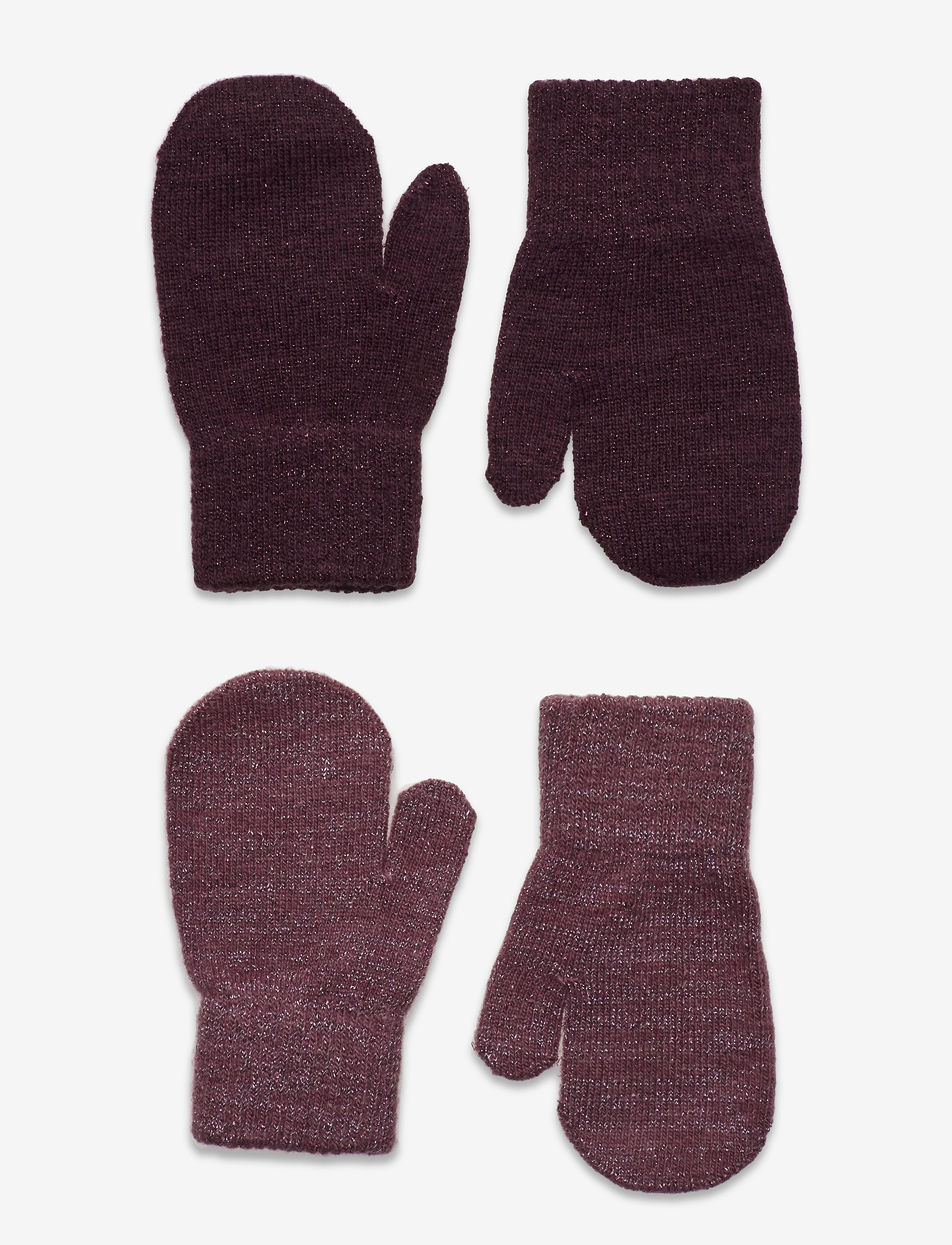 CeLaVi Magic Glitter Mittens 2-pack - Accessoires - ROSE BROWN / purple