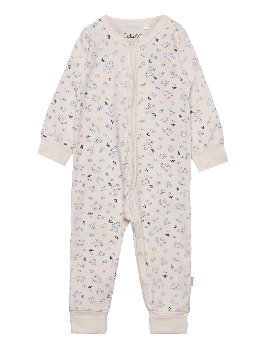 CeLaVi - Nightsuit w. AOP - schlafoveralls - sea salt - 0