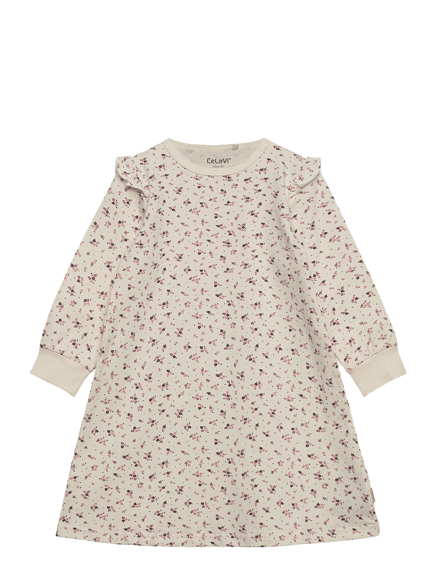 CeLaVi - Nightdress -AOP - baby-kjoler med lange ermer - snow white - 0