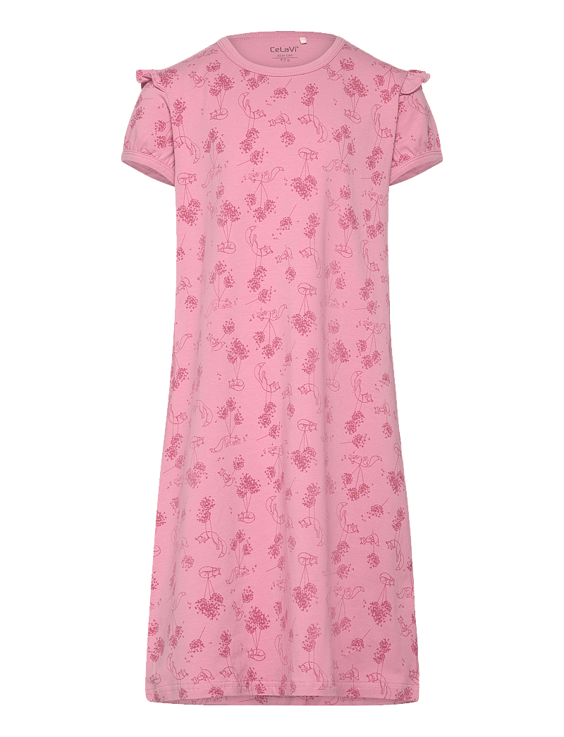 CeLaVi - Nightdress SS -AOP - nattlinnen - polignac - 0