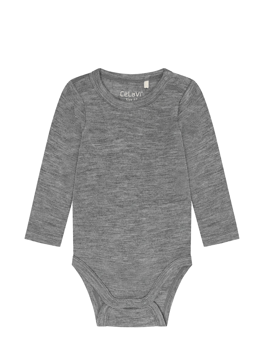 CeLaVi - Body LS - uldundertøj baby - quiet shade - 0