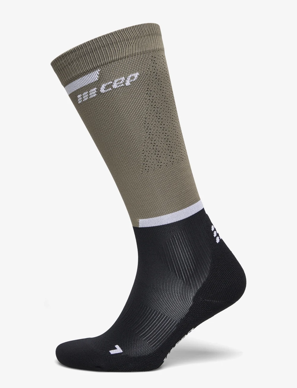 CEP - CEP the run socks, tall, v4, women - tøj - olive/black - 0