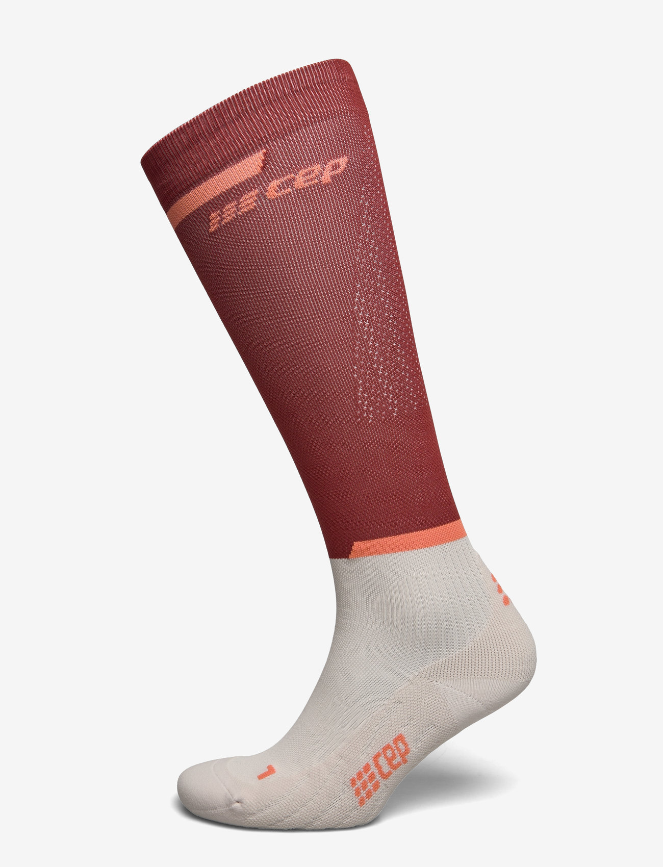 CEP - CEP the run socks, tall, v4, women - strümpfe - red/off white - 0