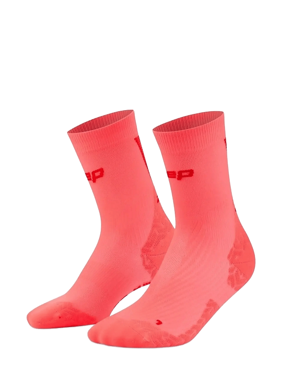 CEP - CORE RUN ULTRALIGHT SOCKS, MID CUT, 4.0 - undertøy og sokker - neon coral/red - 0