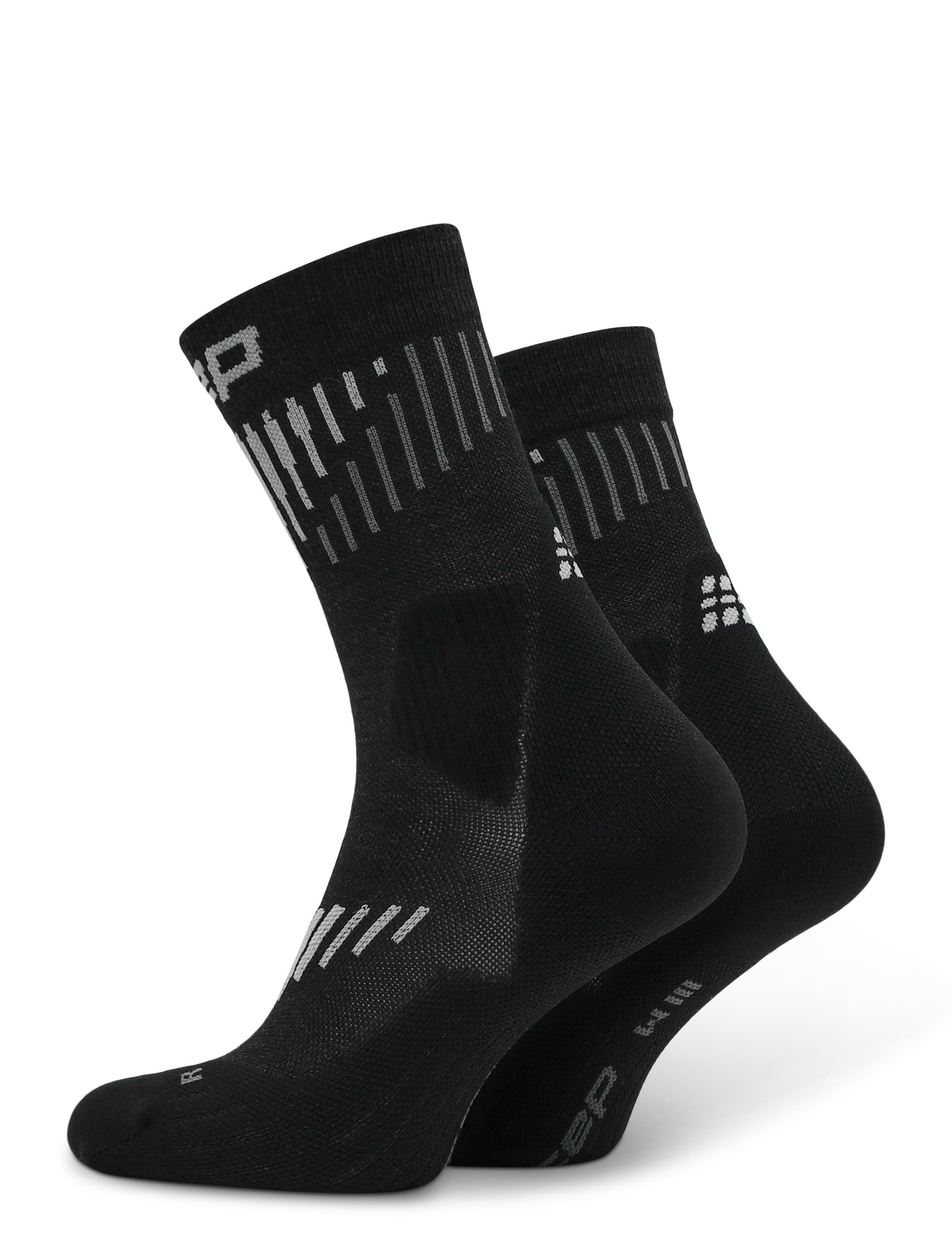 CEP CORE RUN MERINO SOCKS, MID CUT, 3.0 - Unterwäsche & Socken - BLACK/WHITE / black