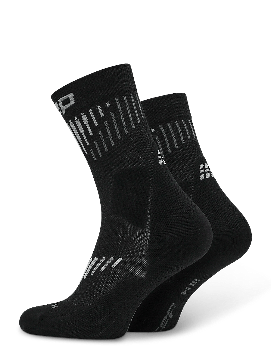 CEP - CORE RUN MERINO SOCKS, MID CUT, 3.0 - black/white - 0