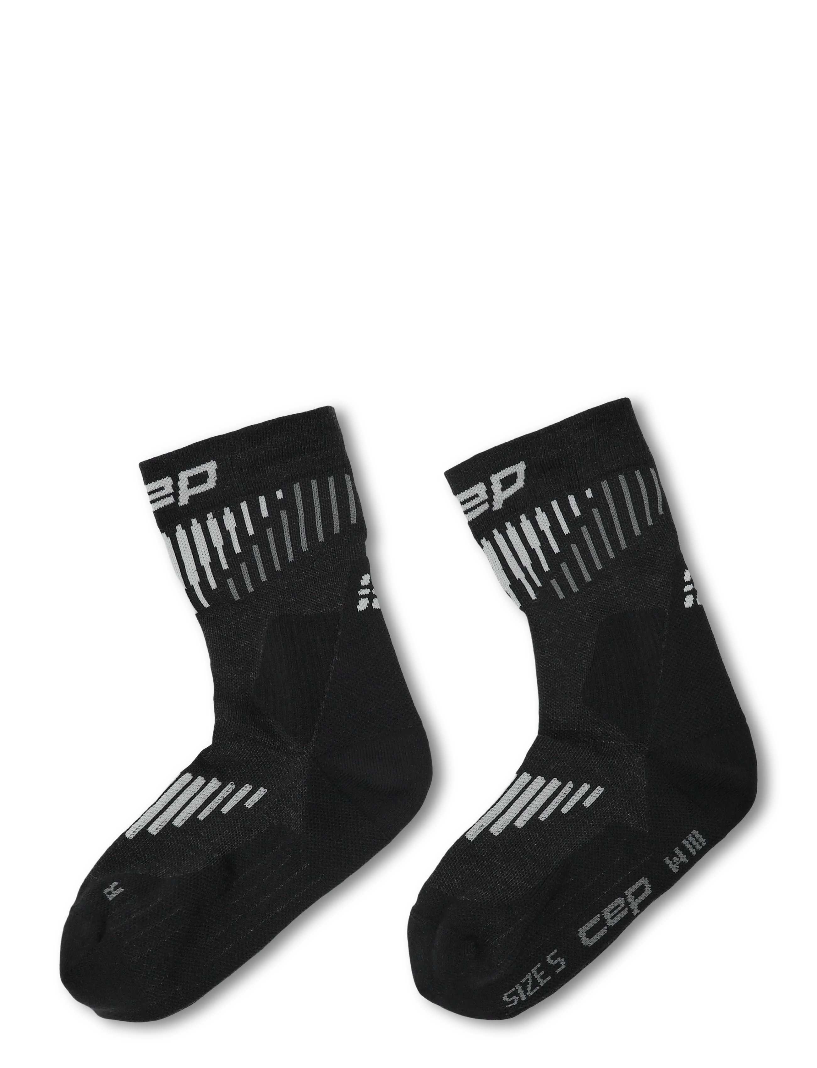 CEP - CORE RUN MERINO SOCKS, MID CUT, 3.0 - black/white - 1