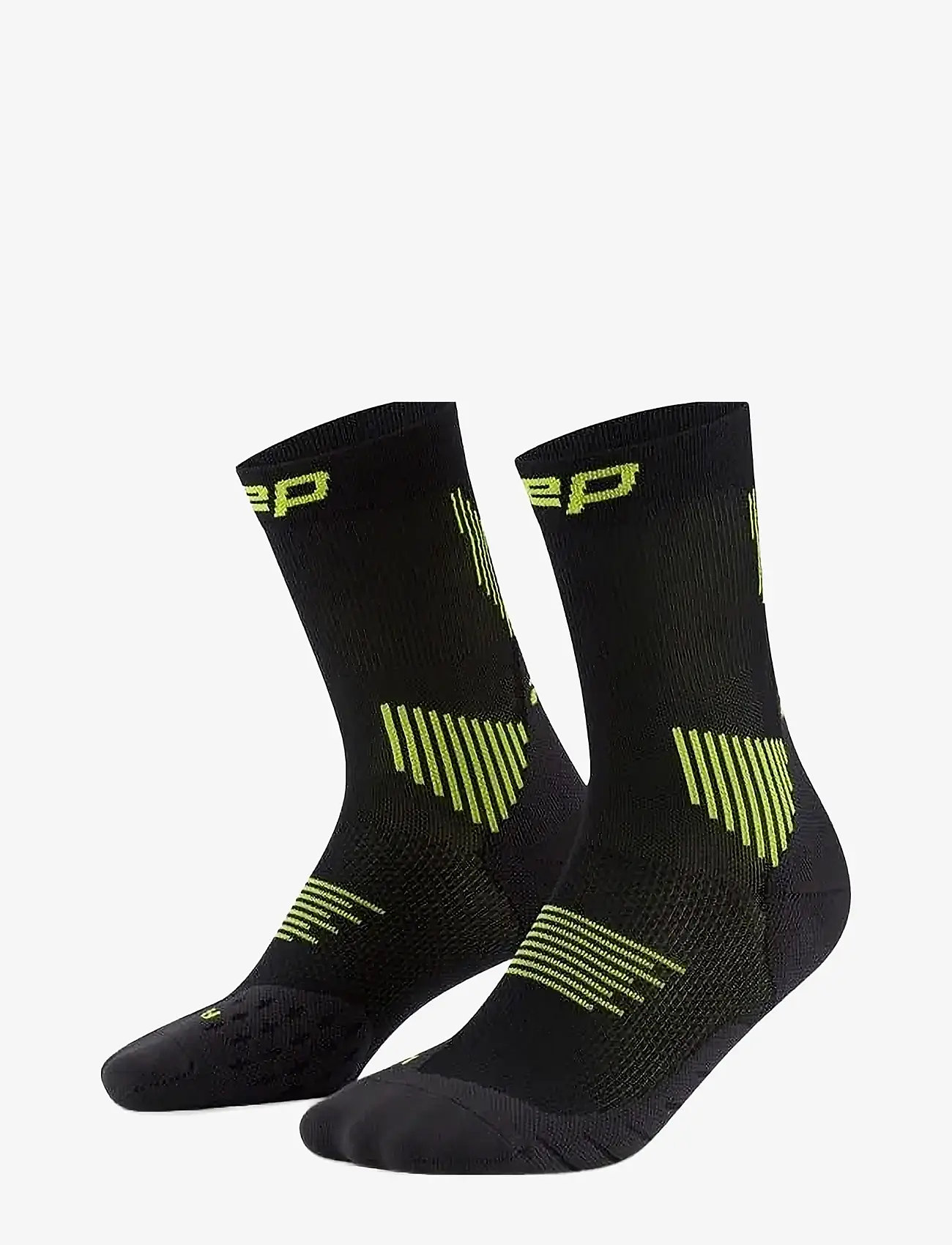 CEP - CORE RUN SOCKS, MID CUT, 5.0 - underwear & socks - black/lime - 0
