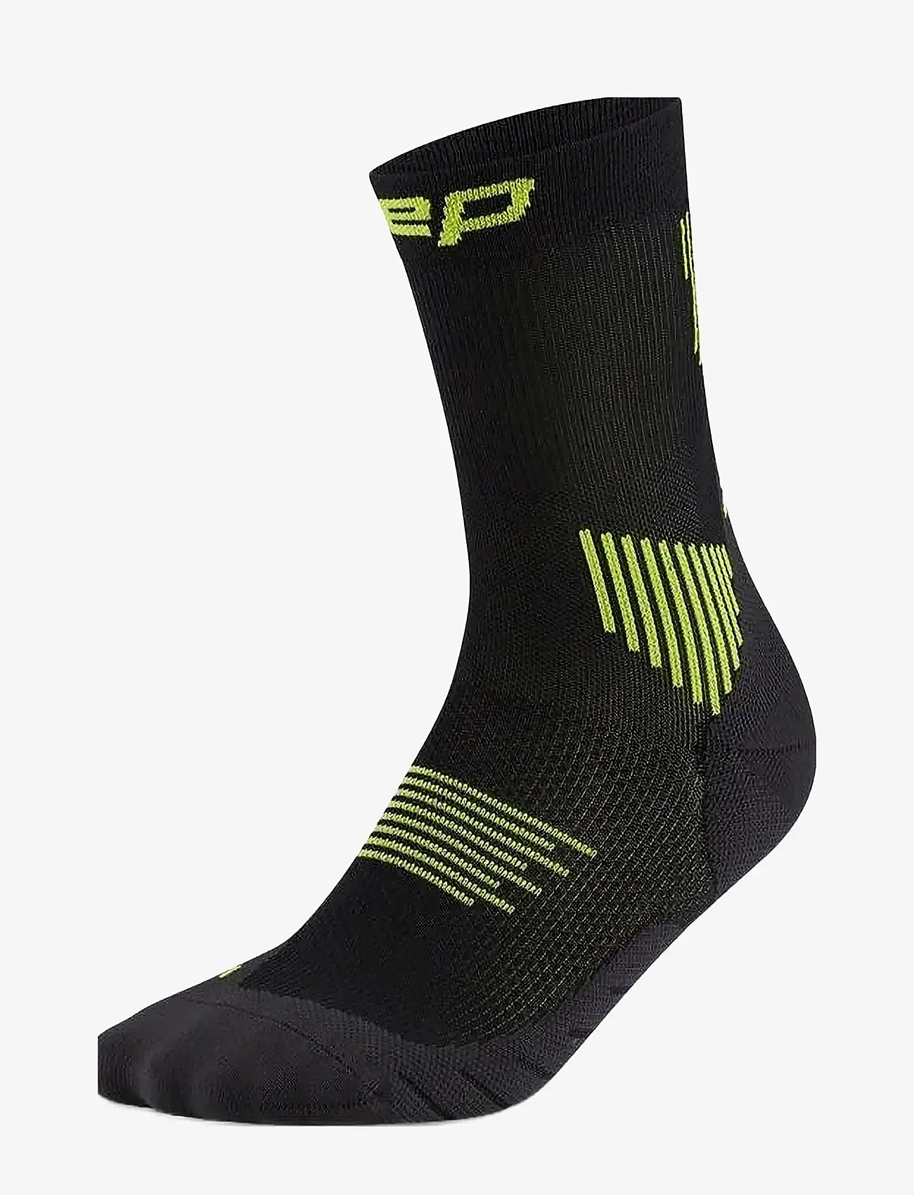 CEP - CORE RUN SOCKS, MID CUT, 5.0 - underwear & socks - black/lime - 1
