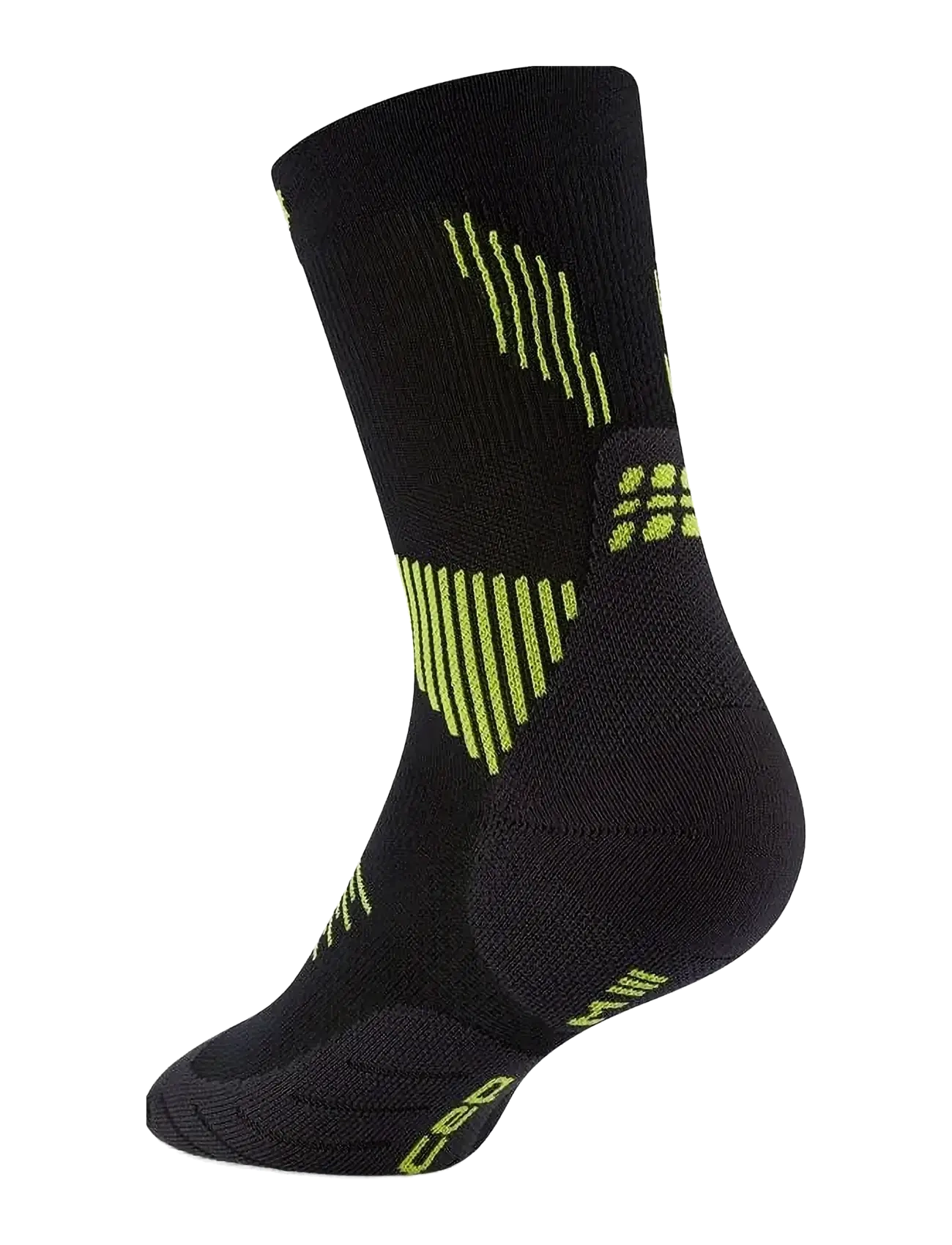 CEP - CORE RUN SOCKS, MID CUT, 5.0 - strümpfe - black/lime - 2