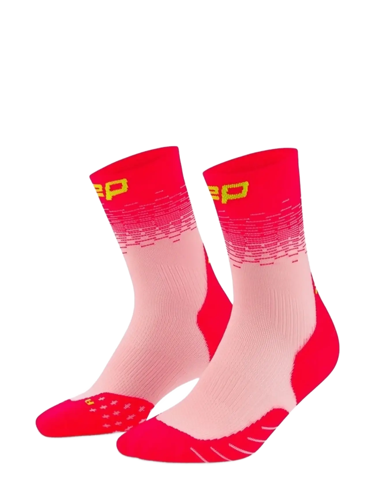 CEP CORE RUN EDT. FADE SOCKS, MID CUT - Bielizna - PINK/LIME / red