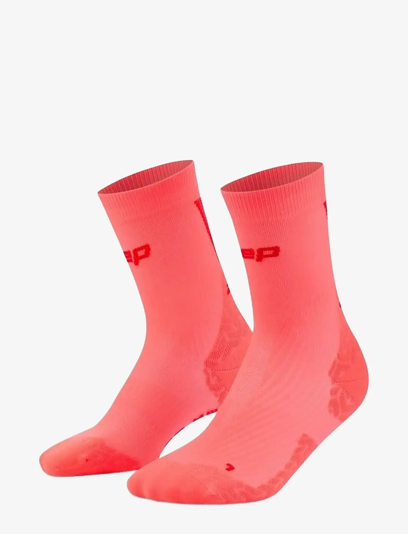CEP - CORE RUN ULTRALIGHT SOCKS, MID CUT, 4.0 - spordisokid - neon coral/red - 0
